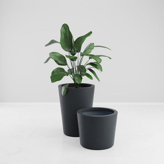 bac à fleur design cylindrique